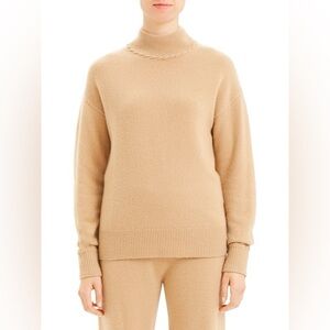 Theory Whipstitch Cashmere Turtleneck Sweater